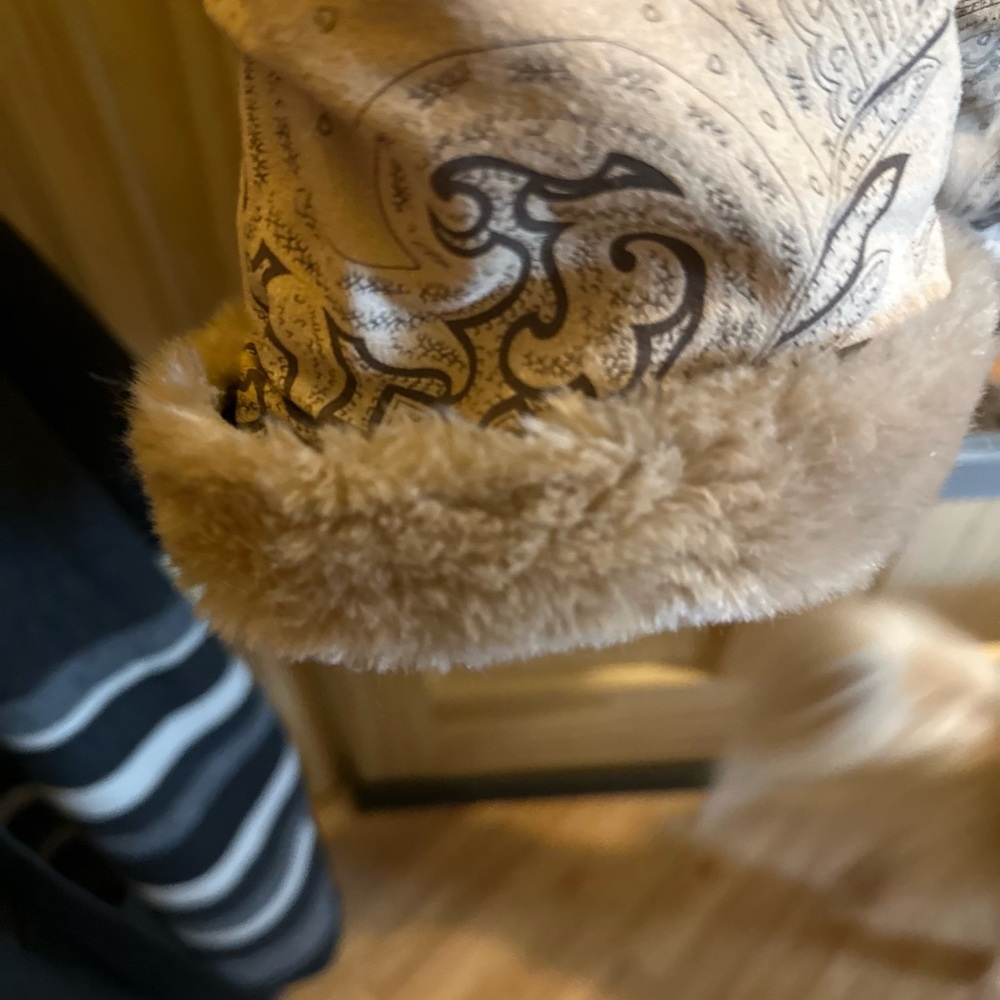 Coldwater Creek Tan Patterned Teddy Jacket - Picture 4 of 5